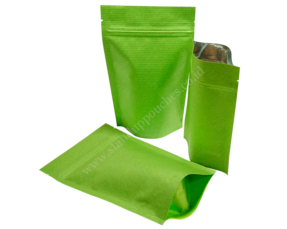 Green Striped paper pouches
